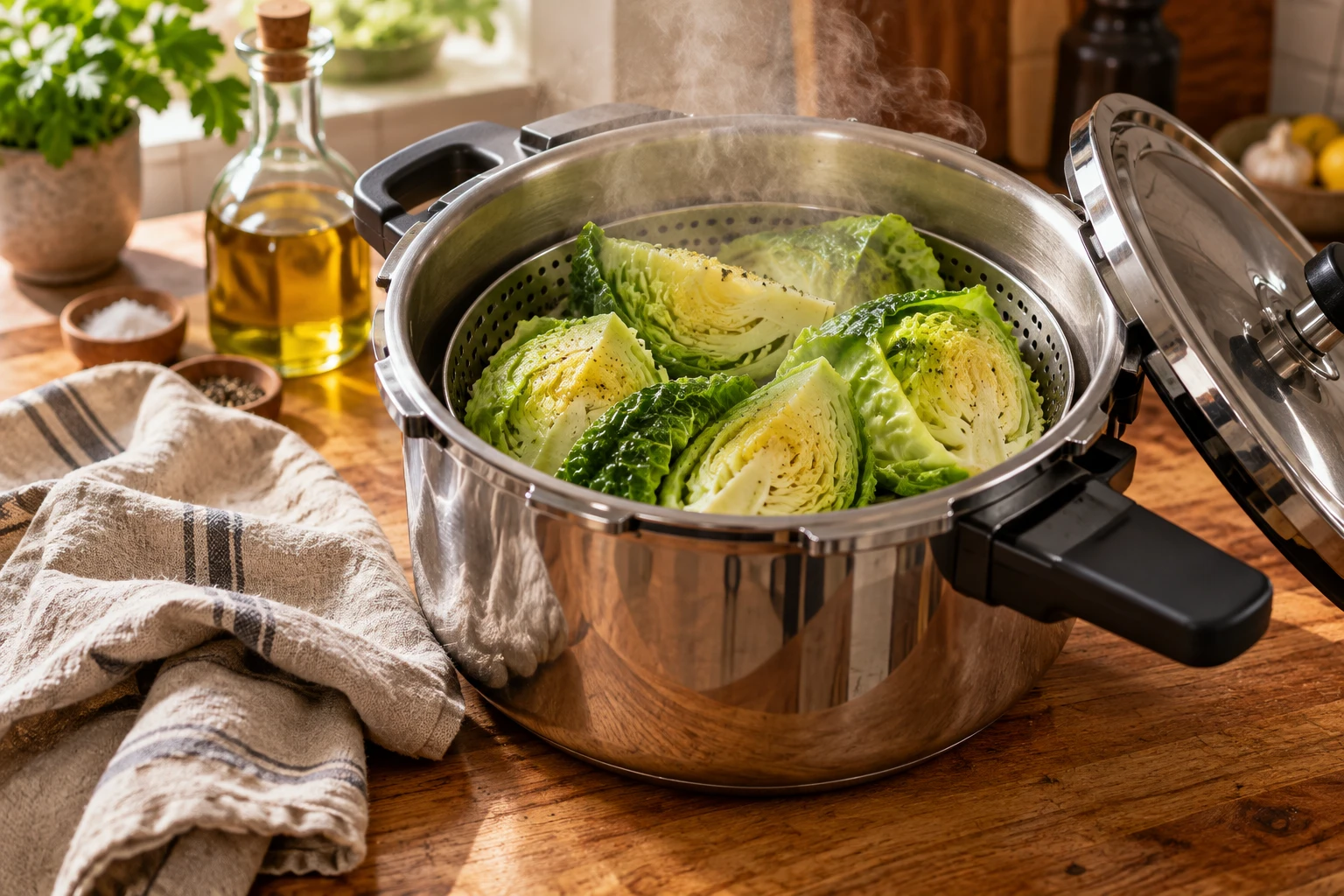 Cuisson du chou vert à la cocotte-minute : temps et astuces